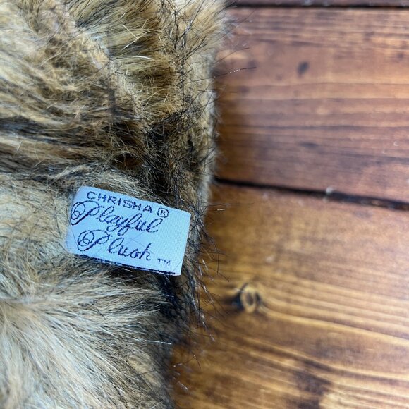 Vintage Chrisha Playful Plush Teddy Bear With Bow Tie Stuffed Animal - Picture 6 of 11